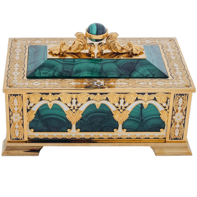 Купить Малахитовый ларец СКАЗКА ручной работы в интернет магазине подарков Aerston.ru